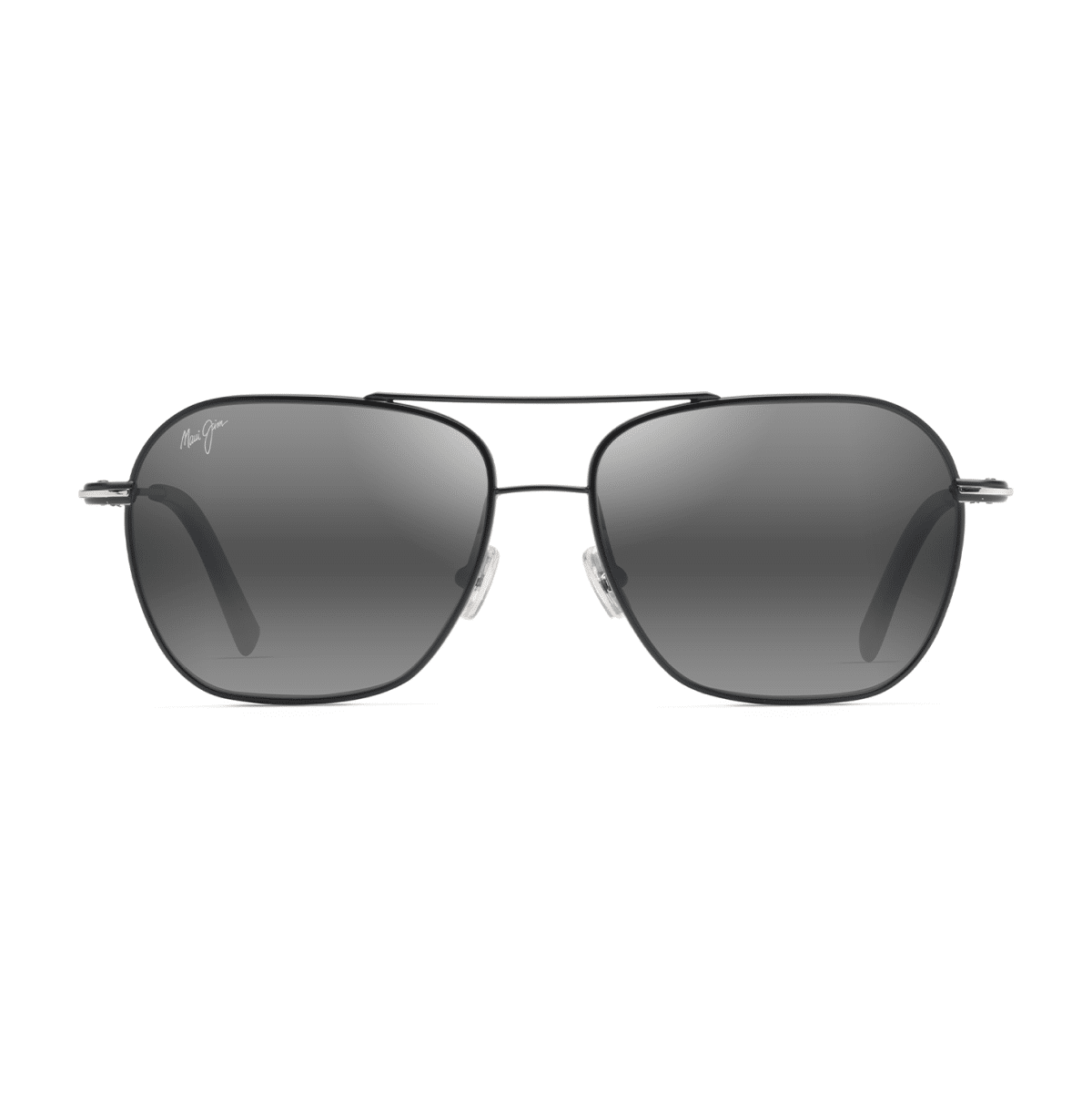 Maui Jim 877 MANO Sunglasses - 02 BLACK WITH SILVER STRIPE, Medium / Large