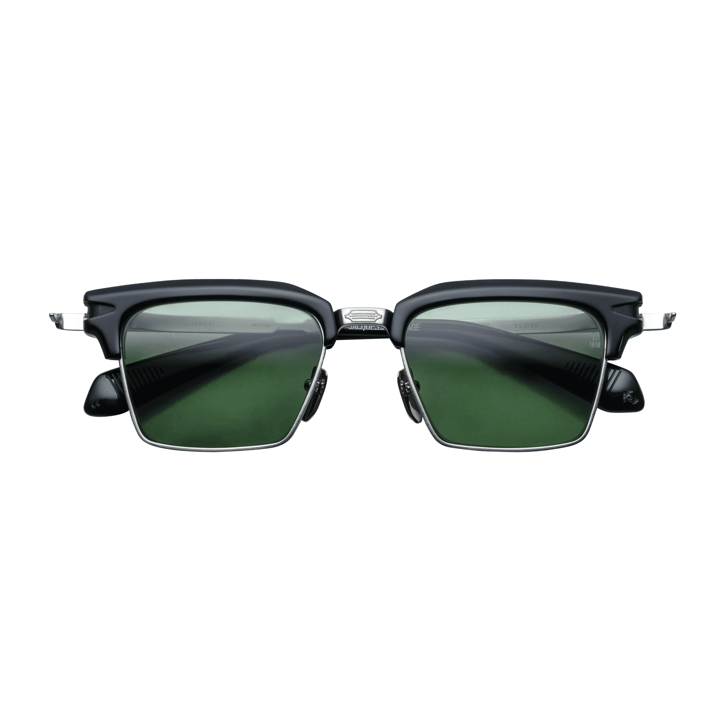 Jacques Marie Mage ALIN Sunglasses - NOIR, LIGHT GREEN MINERAL GLASS, SI/, Medium