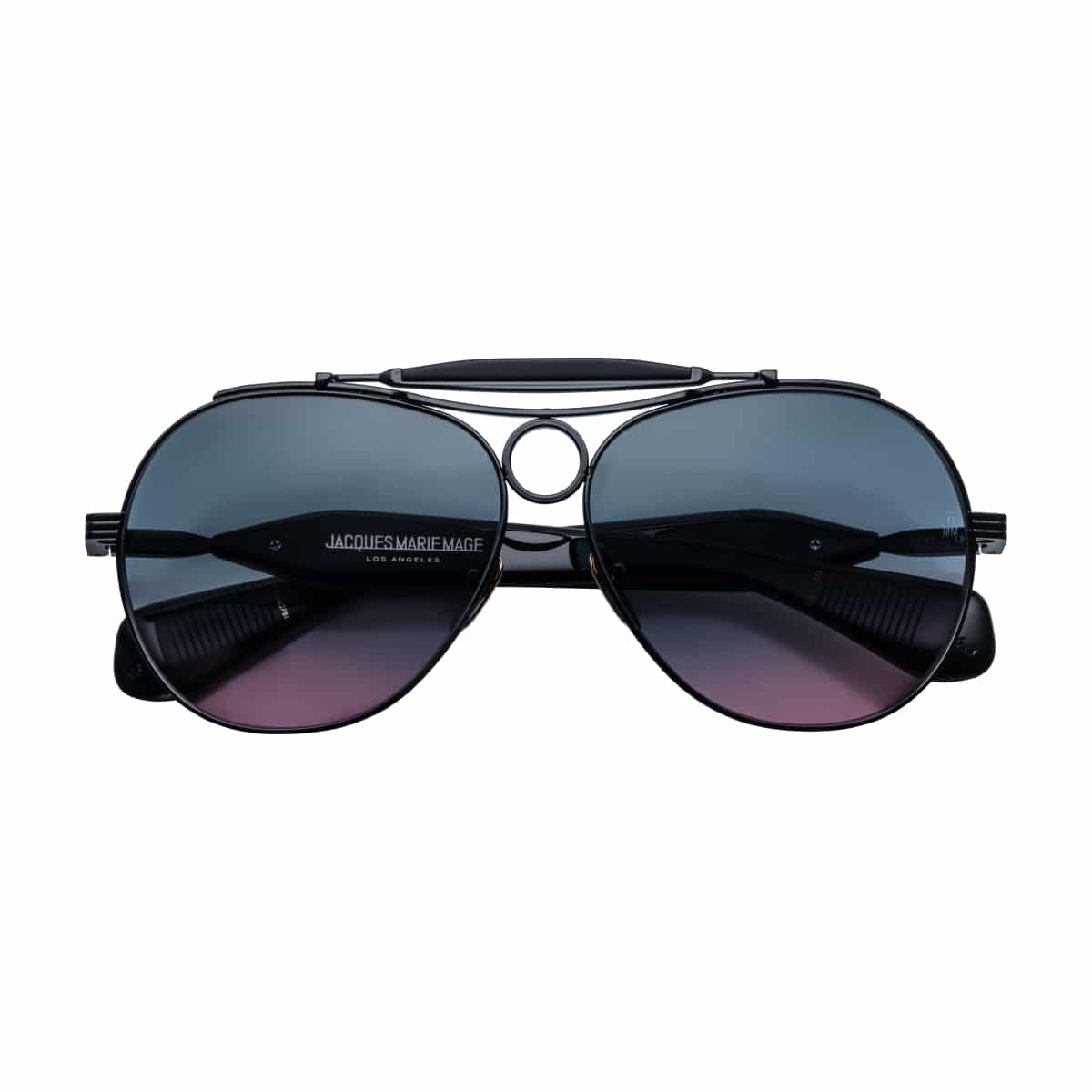 Jacques Marie Mage ASPEN Sunglasses - BLACK/ DARK SUNSET/BLACK/, Large