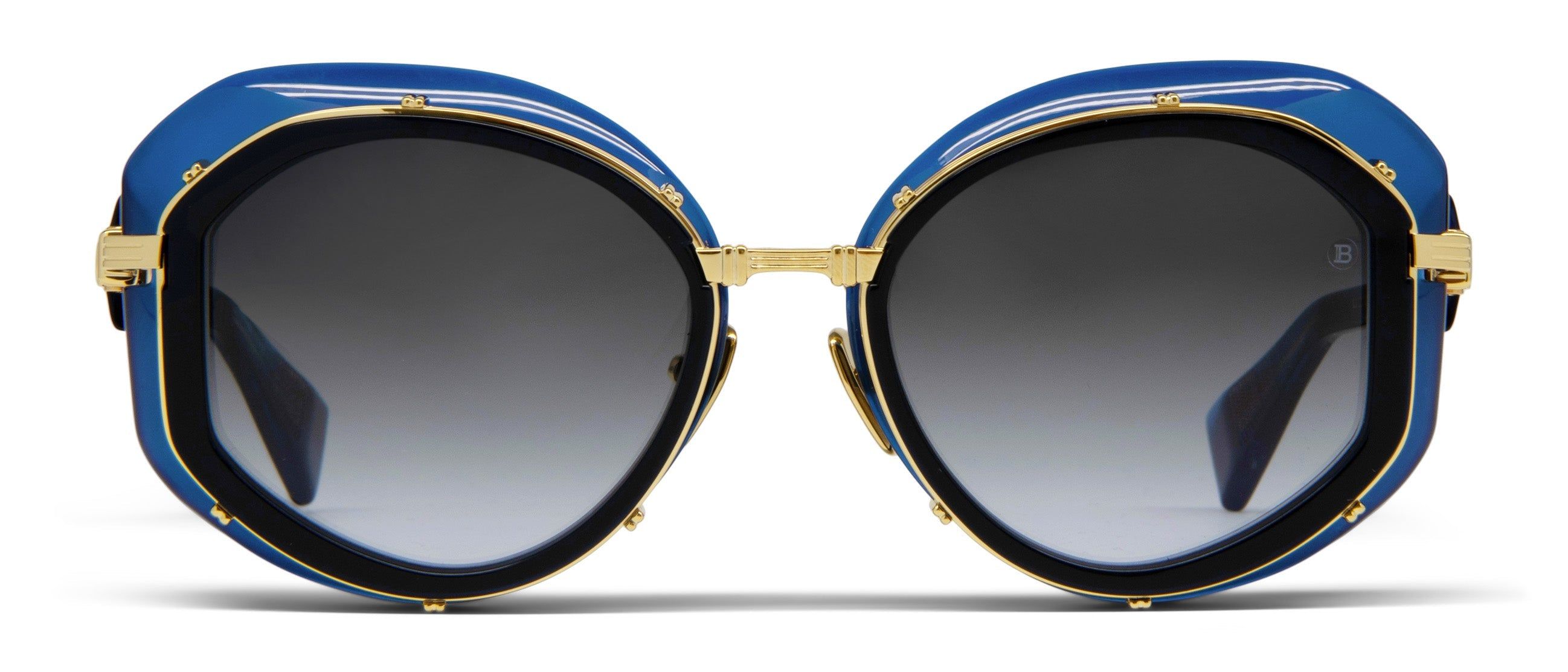 Blue Swirl / Gold - Grey