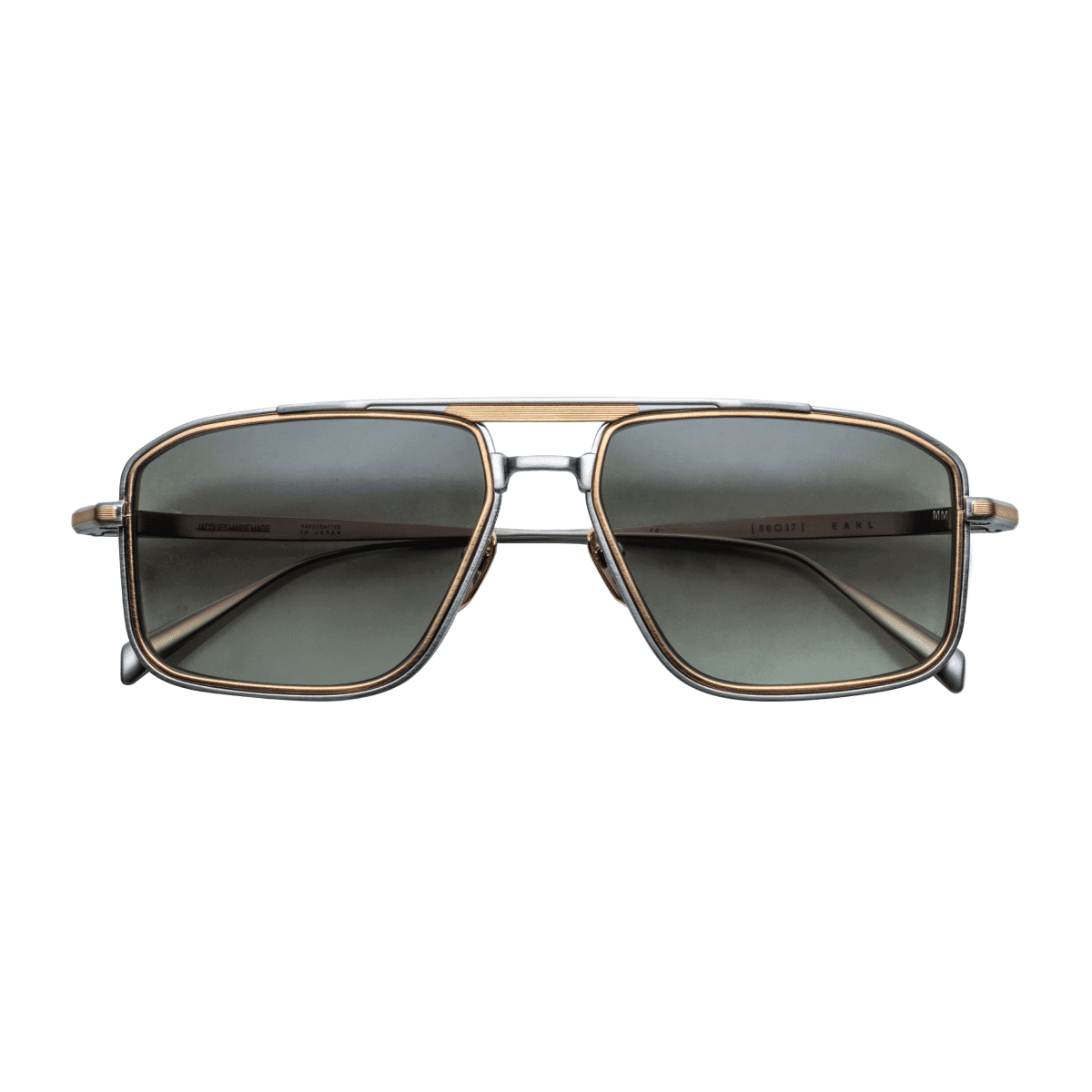 Jacques Marie Mage EARL Sunglasses - SILVER LIGHT BOTTLE GREEN SILVER/, Medium / Large