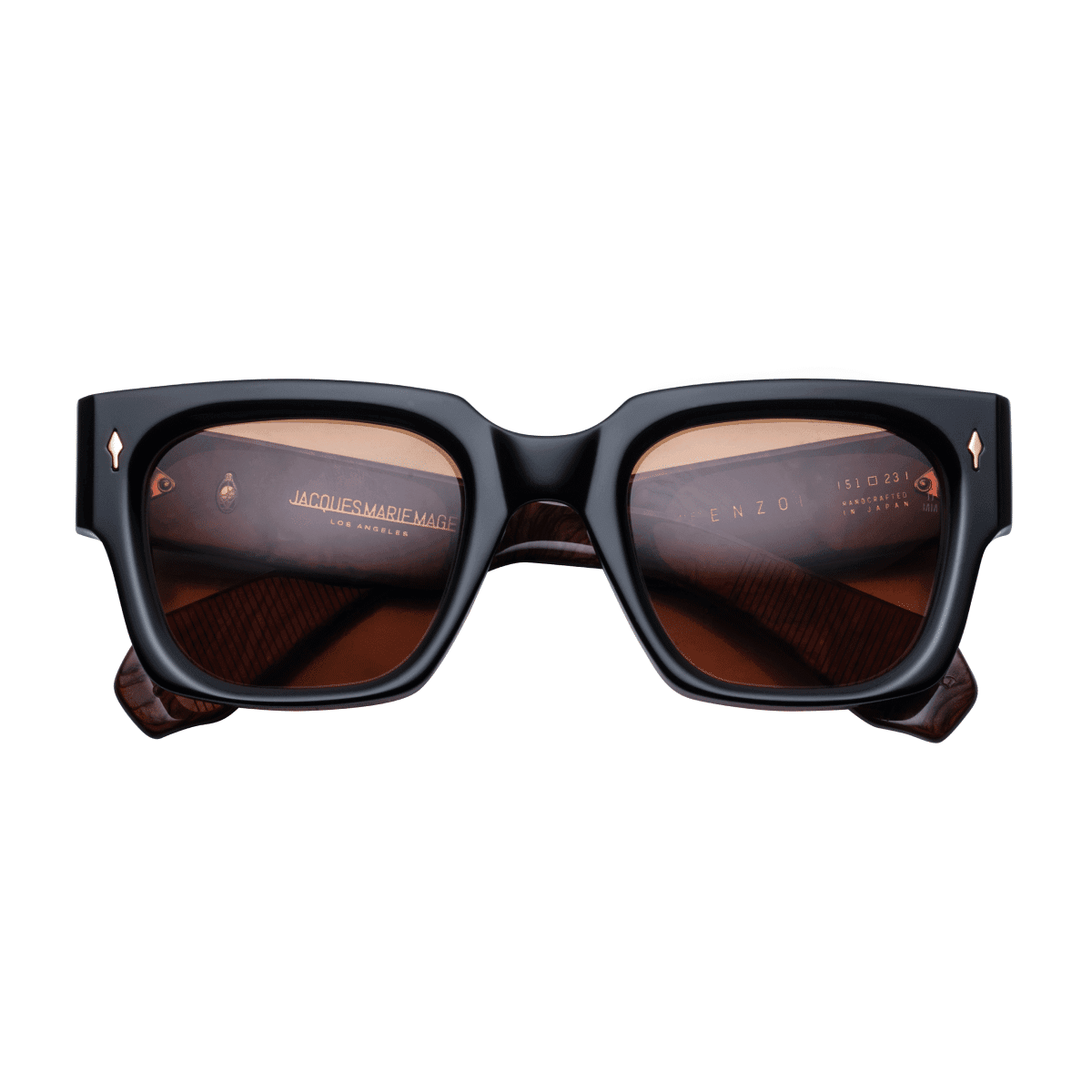 Jacques Marie Mage ENZO Sunglasses - NOIR, DARK ORANGE, CR39 DARK GOLD/, Medium