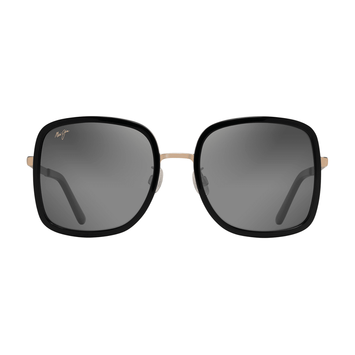 Maui Jim 865 PUA Sunglasses - 02 BLACK GLOSS W/SHINY GOLD/, Medium