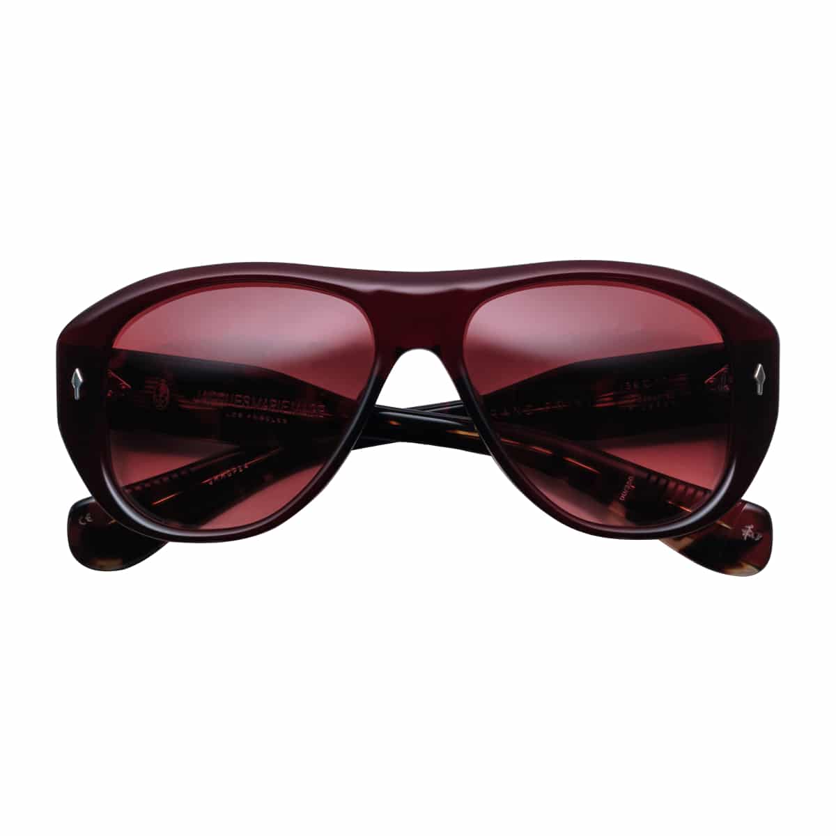 Jacques Marie Mage GRAND PRIX Sunglasses - BURGUNDY, ROSE GRADIENT CR39, STERL/, Medium