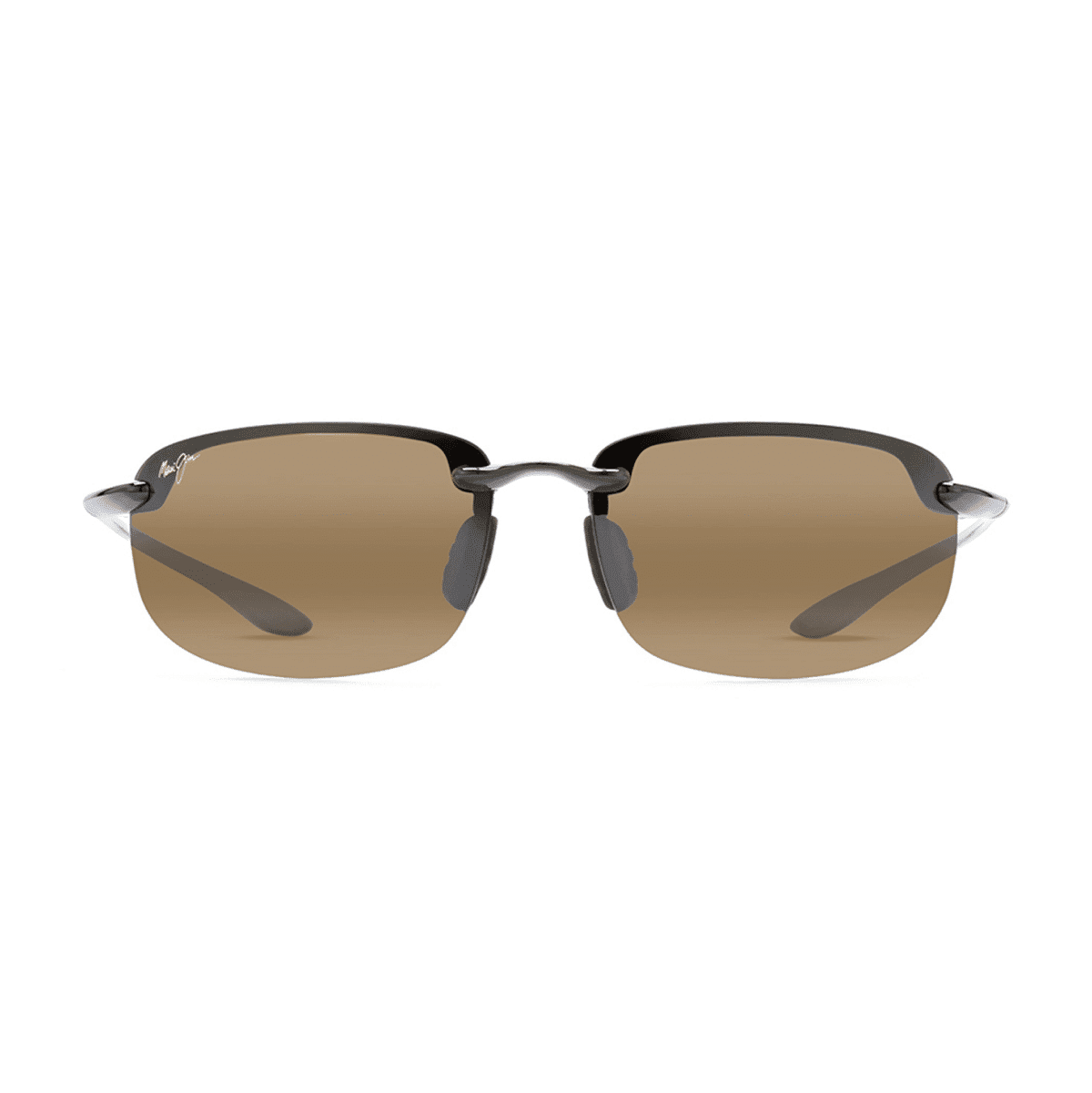 Maui Jim 407 HOOKIPA Sunglasses - H 02 GLOSS BLACK/BROWN HCL, Large