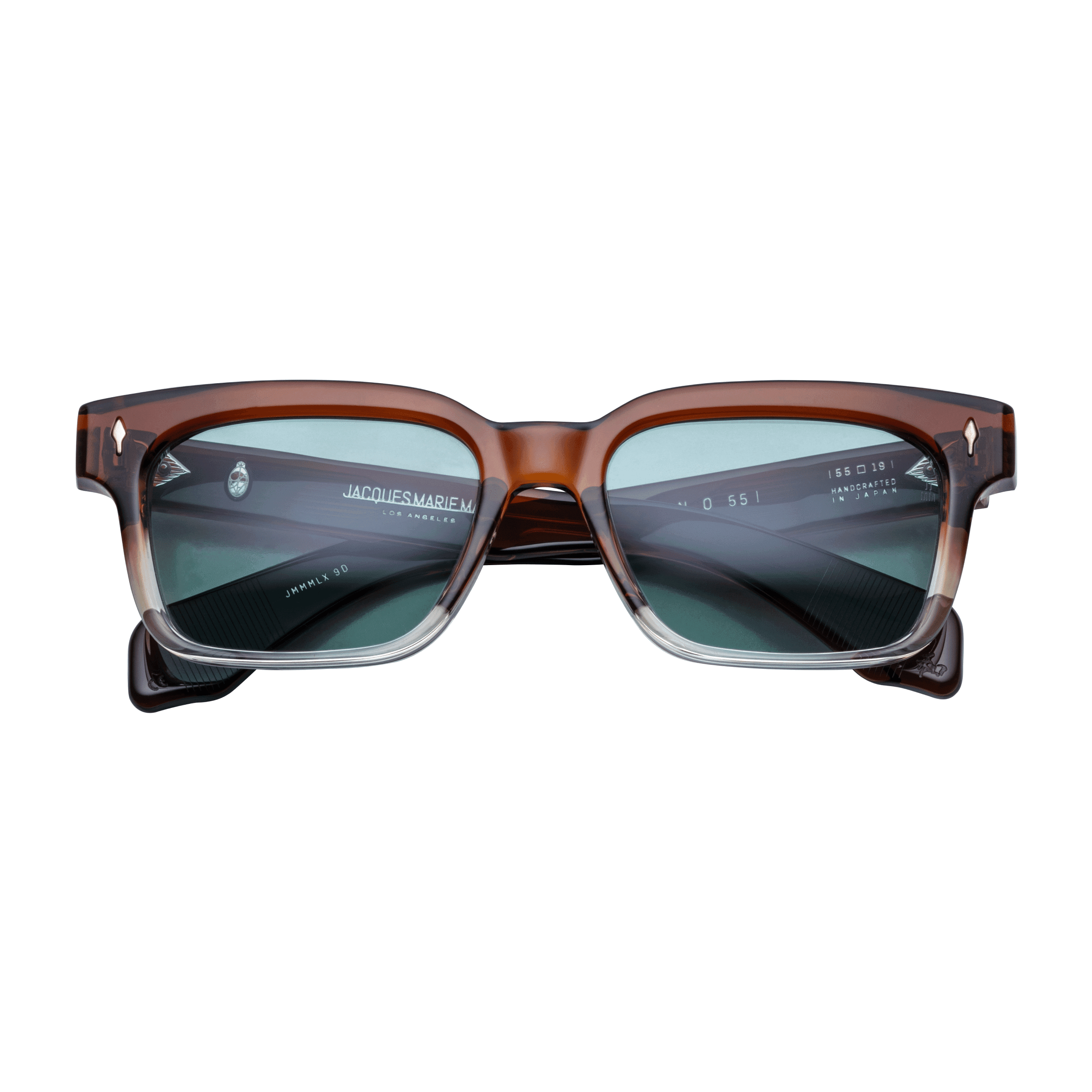 Jacques Marie Mage MOLINO 55 Sunglasses - HICKORY FADE, TURQUOISE CR39, STERL/ 55//, Medium
