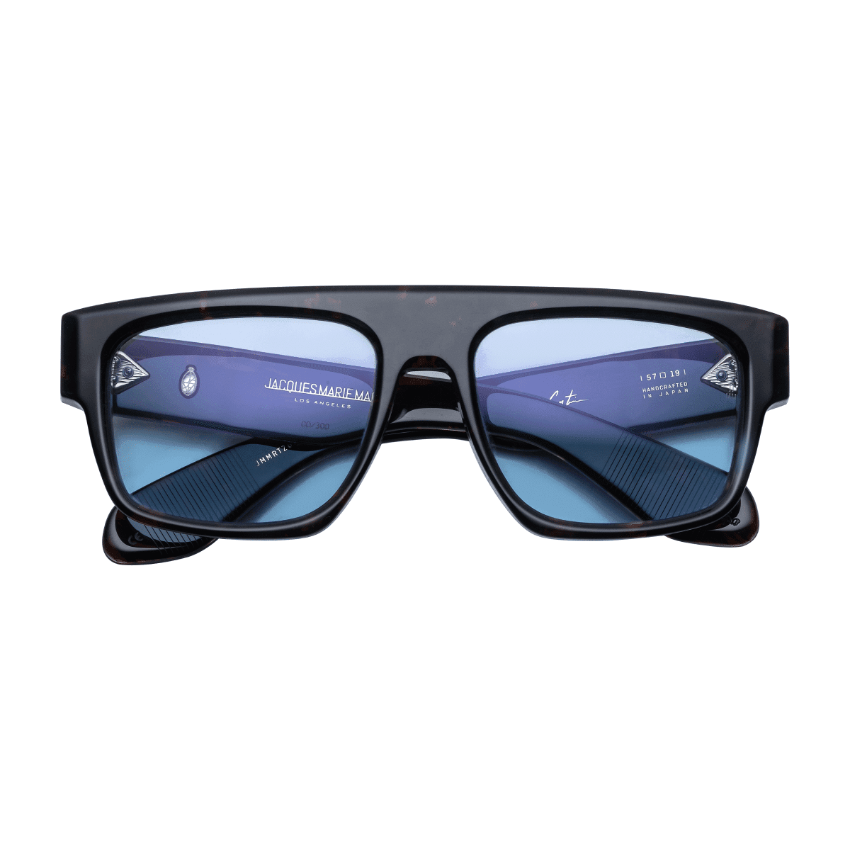 Jacques Marie Mage RITZ CORTINA Sunglasses - TORTOISE , BABY BLUE CR39 , STERLIN/, Medium / Large