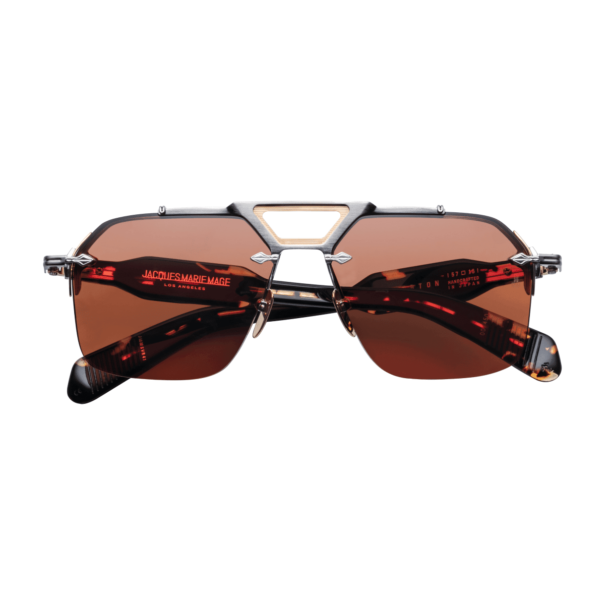 Jacques Marie Mage SILVERTON Sunglasses - SILVER GOLDEN AMBER SILVER/, Medium / Large