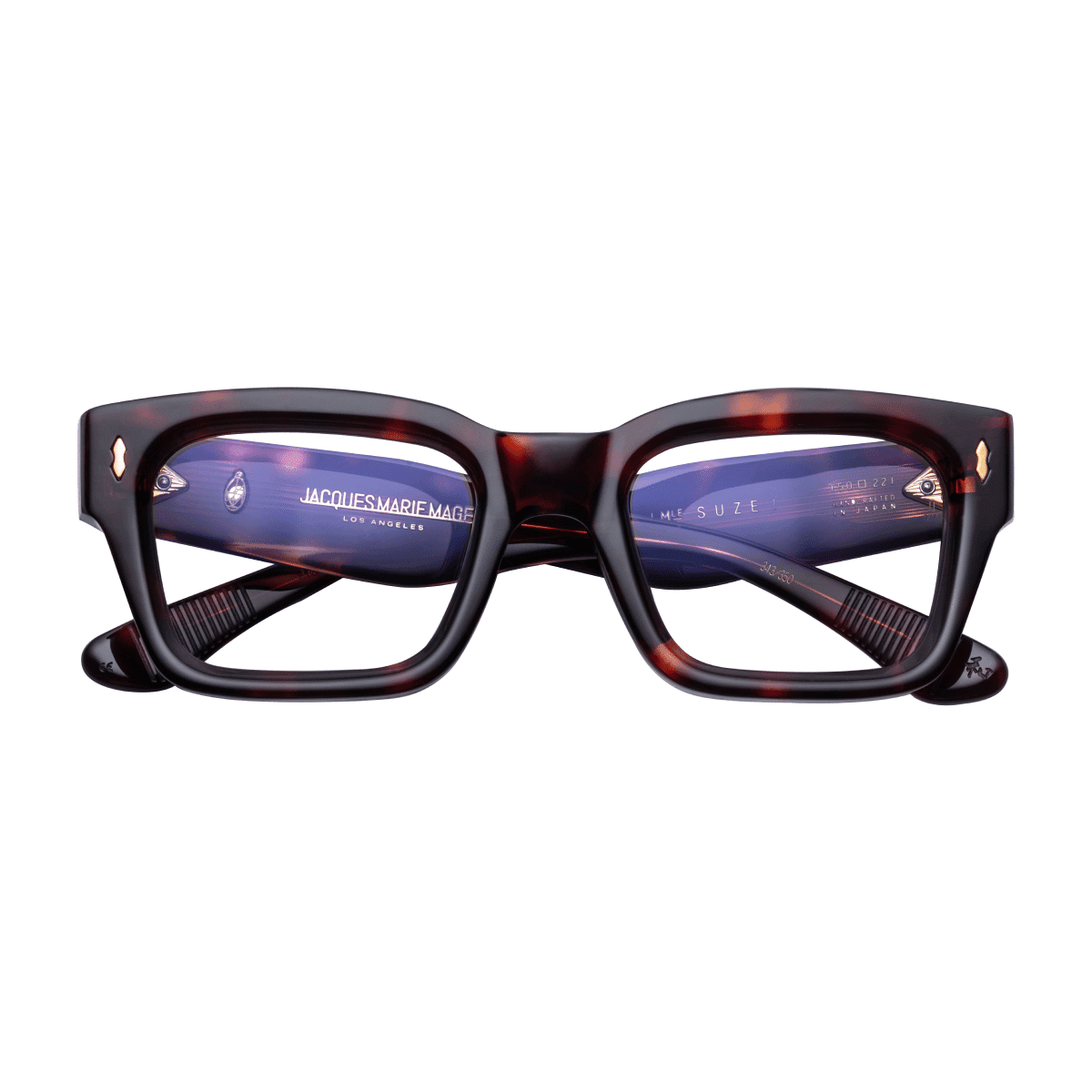 Jacques Marie Mage SUZE Eyeglasses - HAVANA 5, SUPERLIGHT PURPLE DARK/GOLD 50//, Small