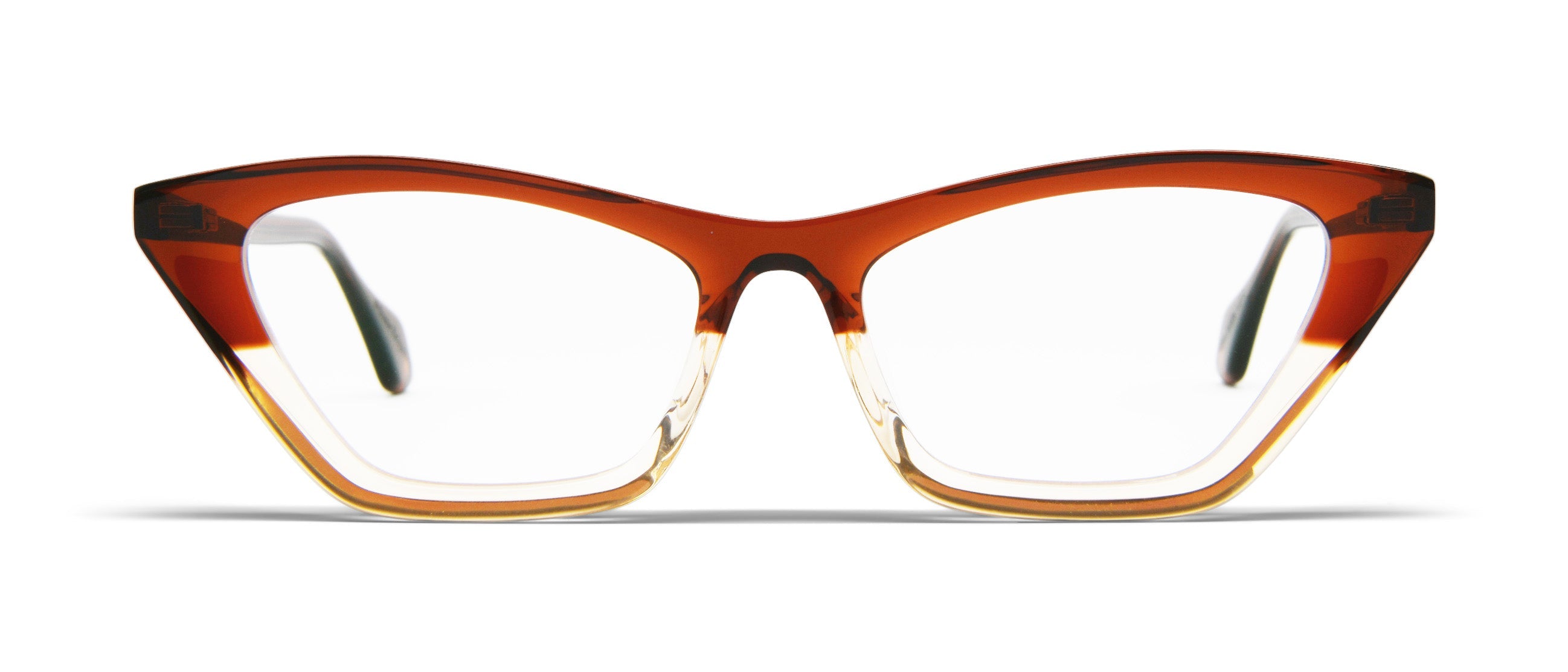 Transparent Red Brown / Transparent Pastel Yellow