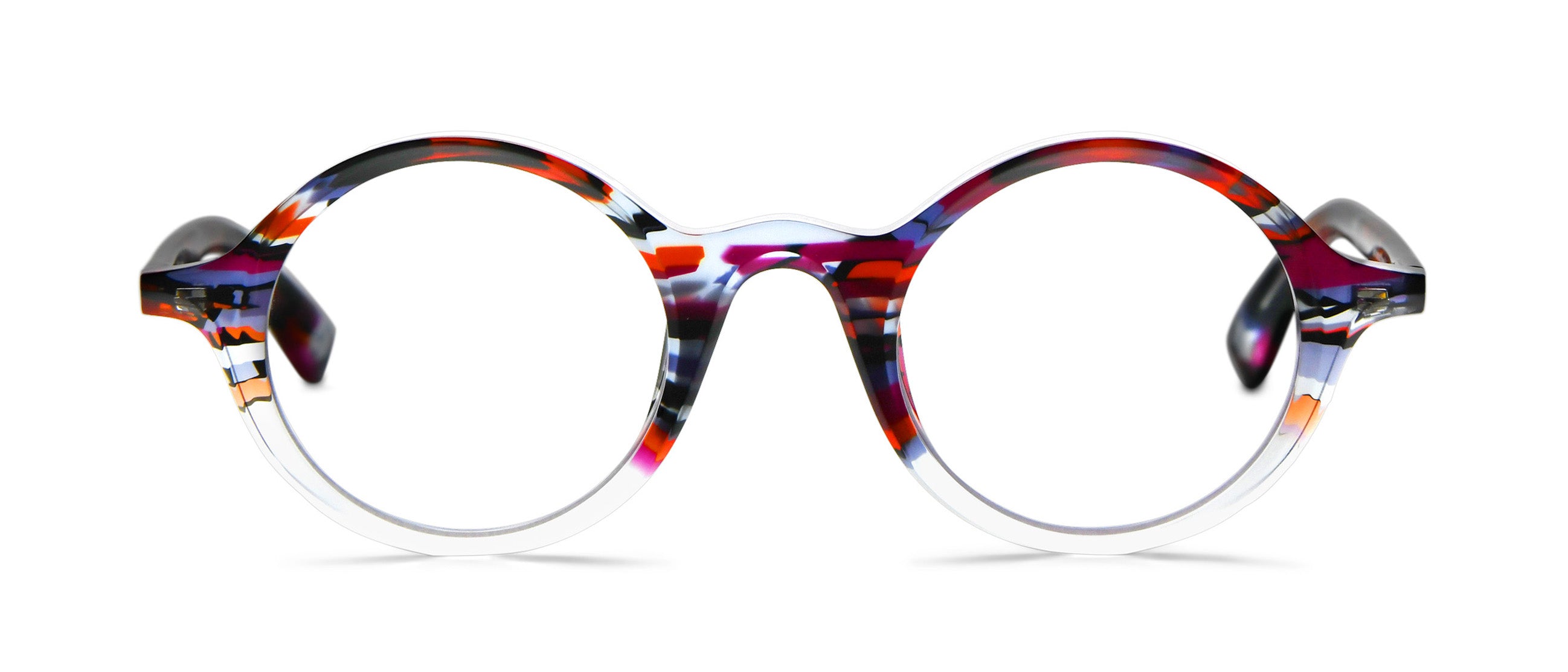 Blue & Red Tortoise / Translucent Grey