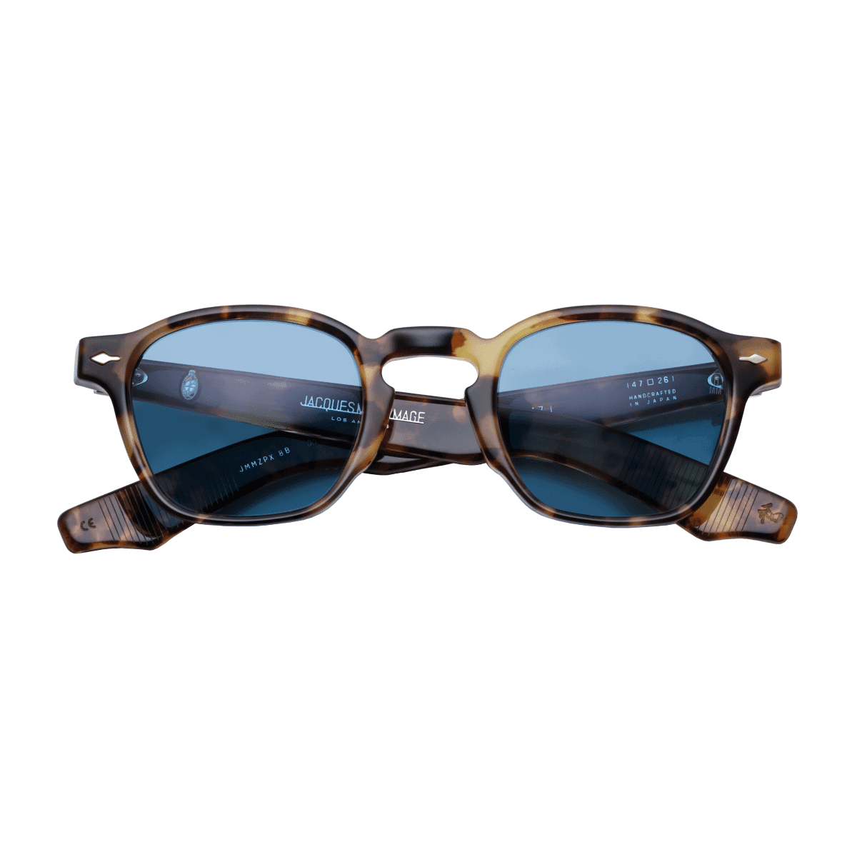 Jacques Marie Mage ZEPHIRIN 47 Sunglasses - HAVANA 8, BLUE, STERLING SILVER/, Small
